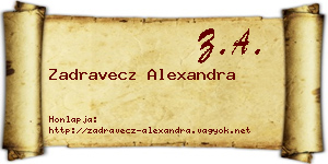 Zadravecz Alexandra névjegykártya